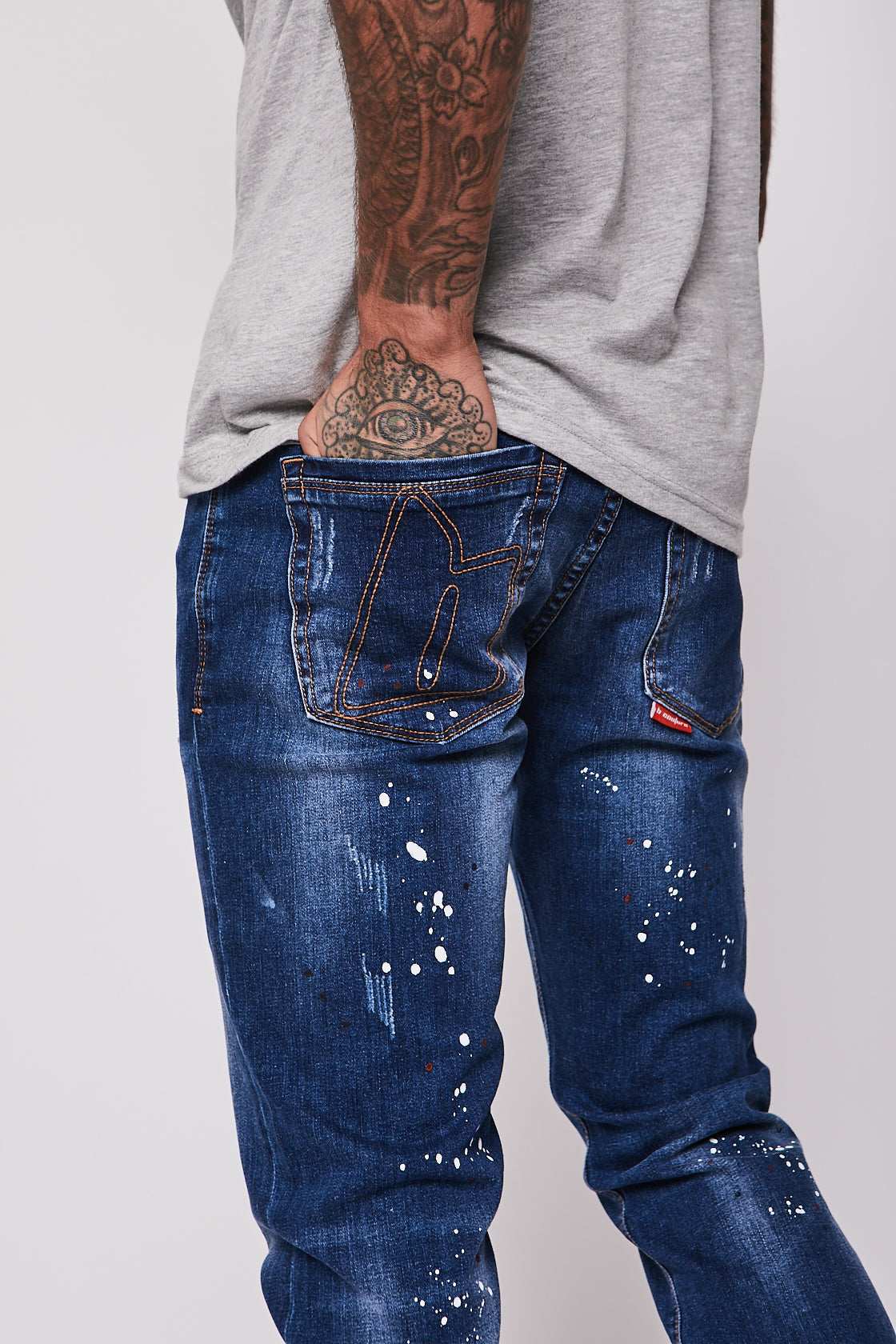 Hatton Cross Taper Fit Jeans - Dark Blue