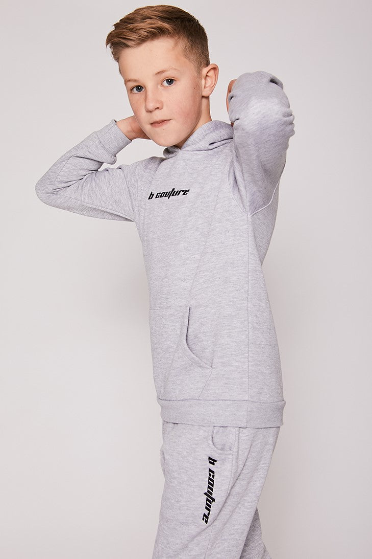 Kids Fleece Hoodie Tracksuit Set - Grey