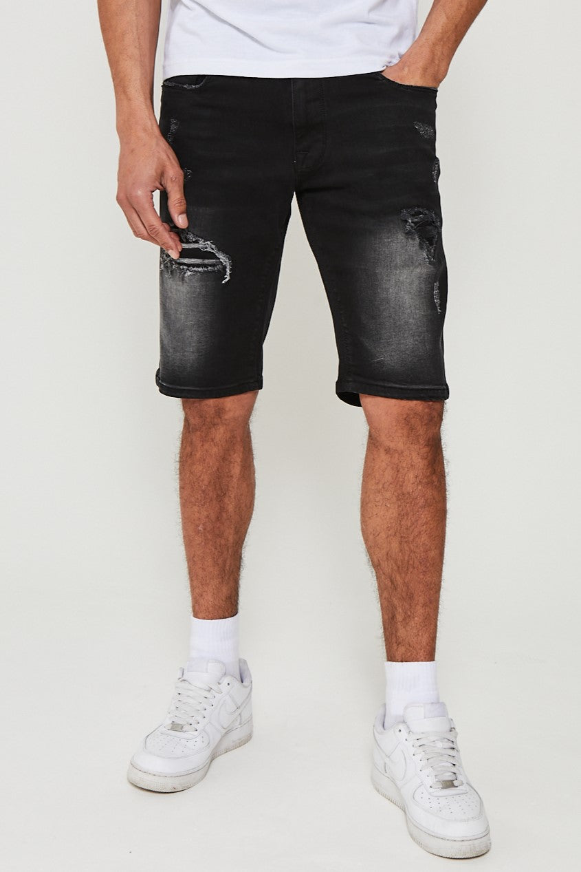 Woodstock Mens Denim Shorts - Black