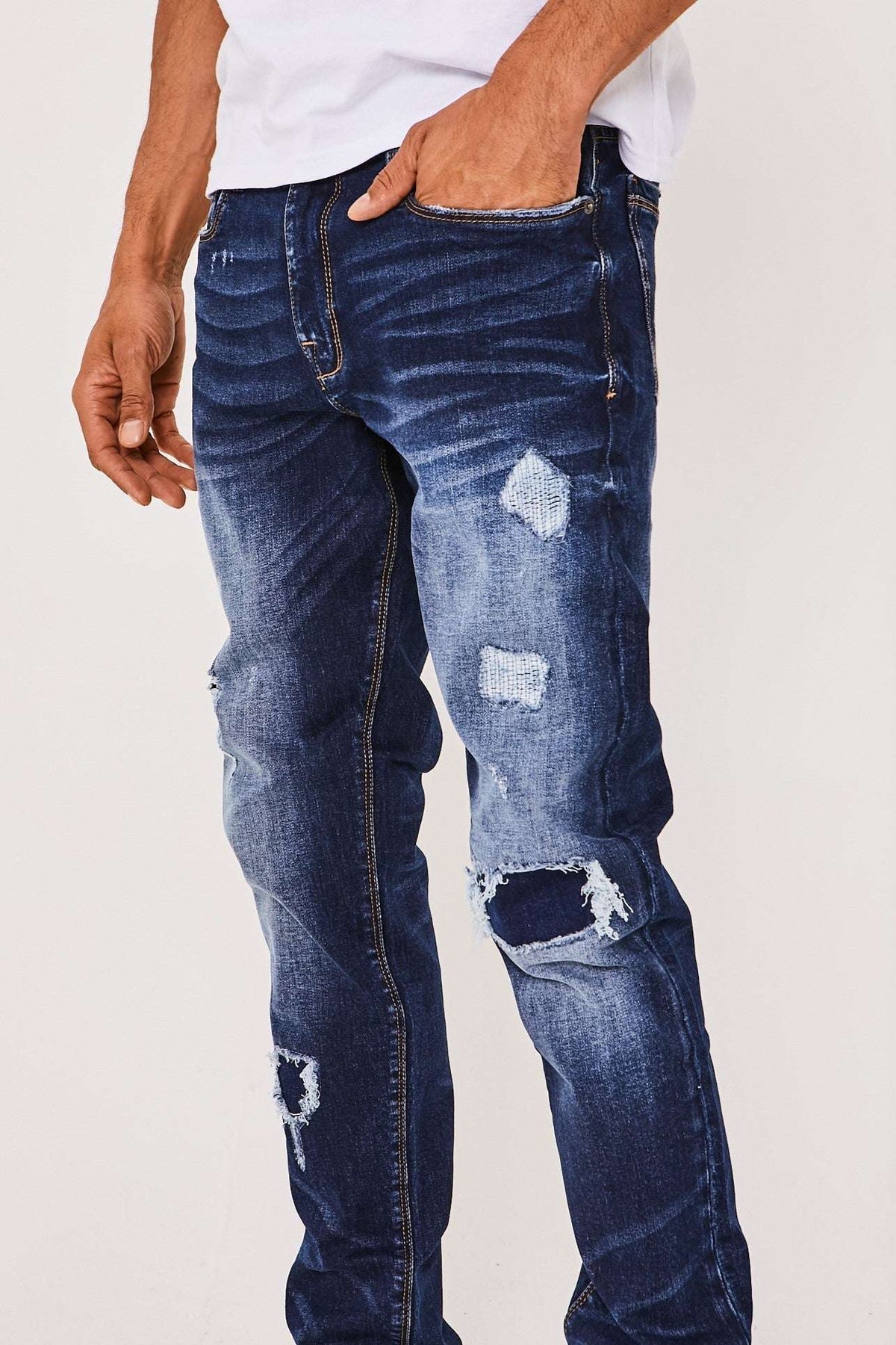 Green Ford Taper Fit Jeans - Dark Blue