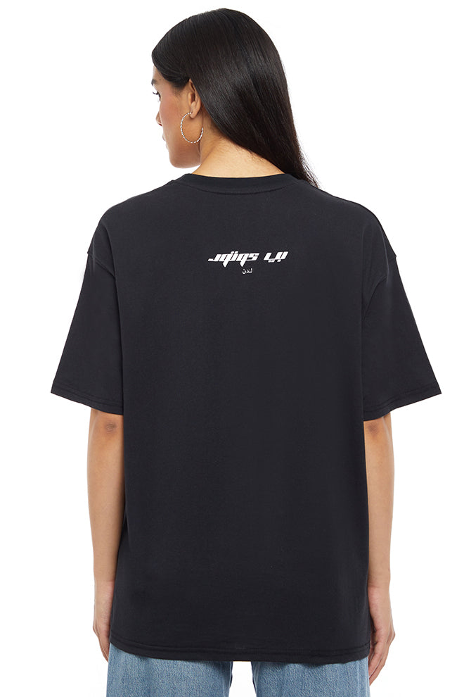 teloplan poter shirt ブラック Graphic Oversized T-Shirt - Black – BCouture London Middle East