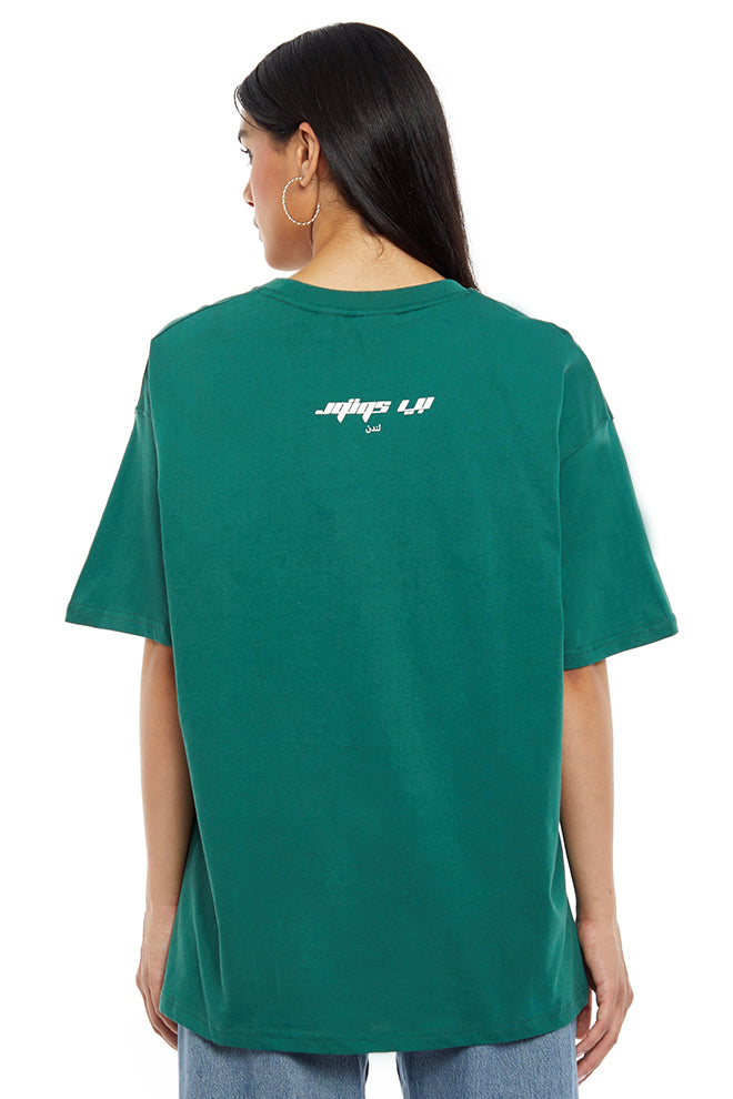 Graphic Oversized T-Shirt - Green