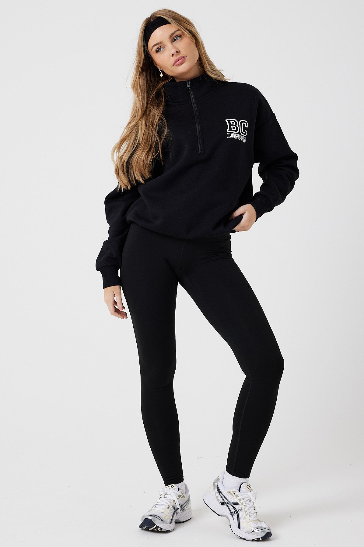 Collingwood Half-Zip Sweatshirt & Leggings Set - Black