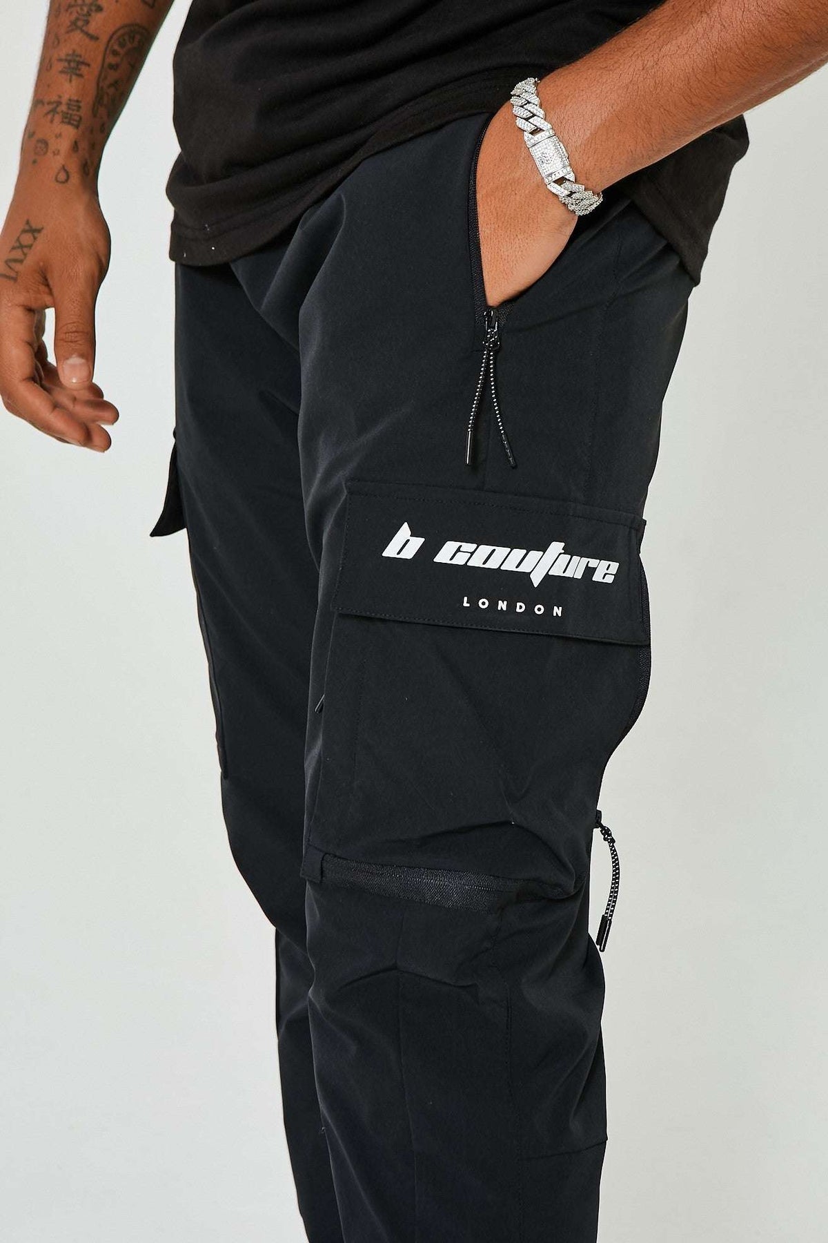 King Street Taper Fit Cargo Pants - Black