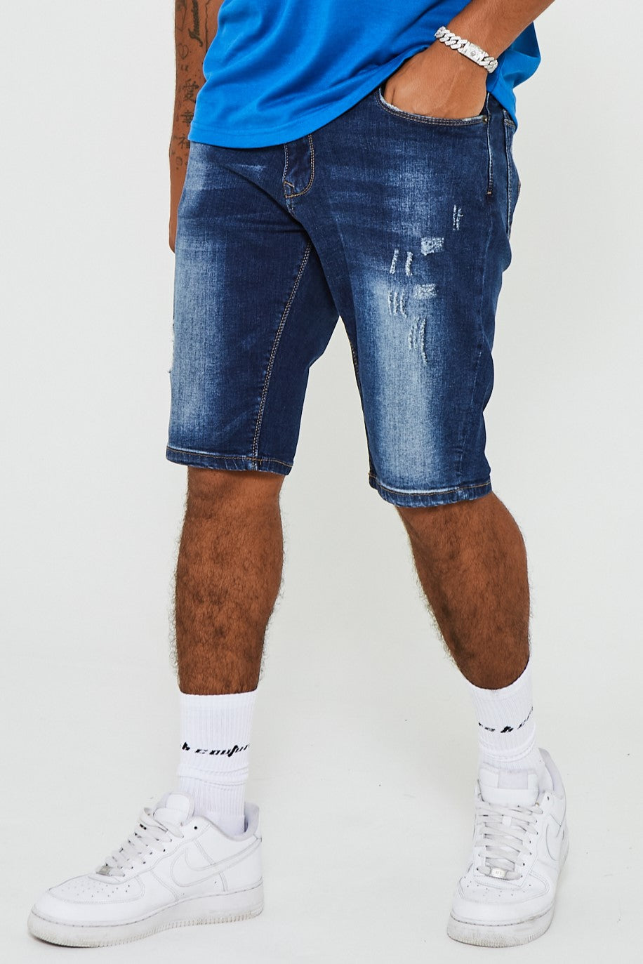 Camelot Denim Shorts - Dark Blue