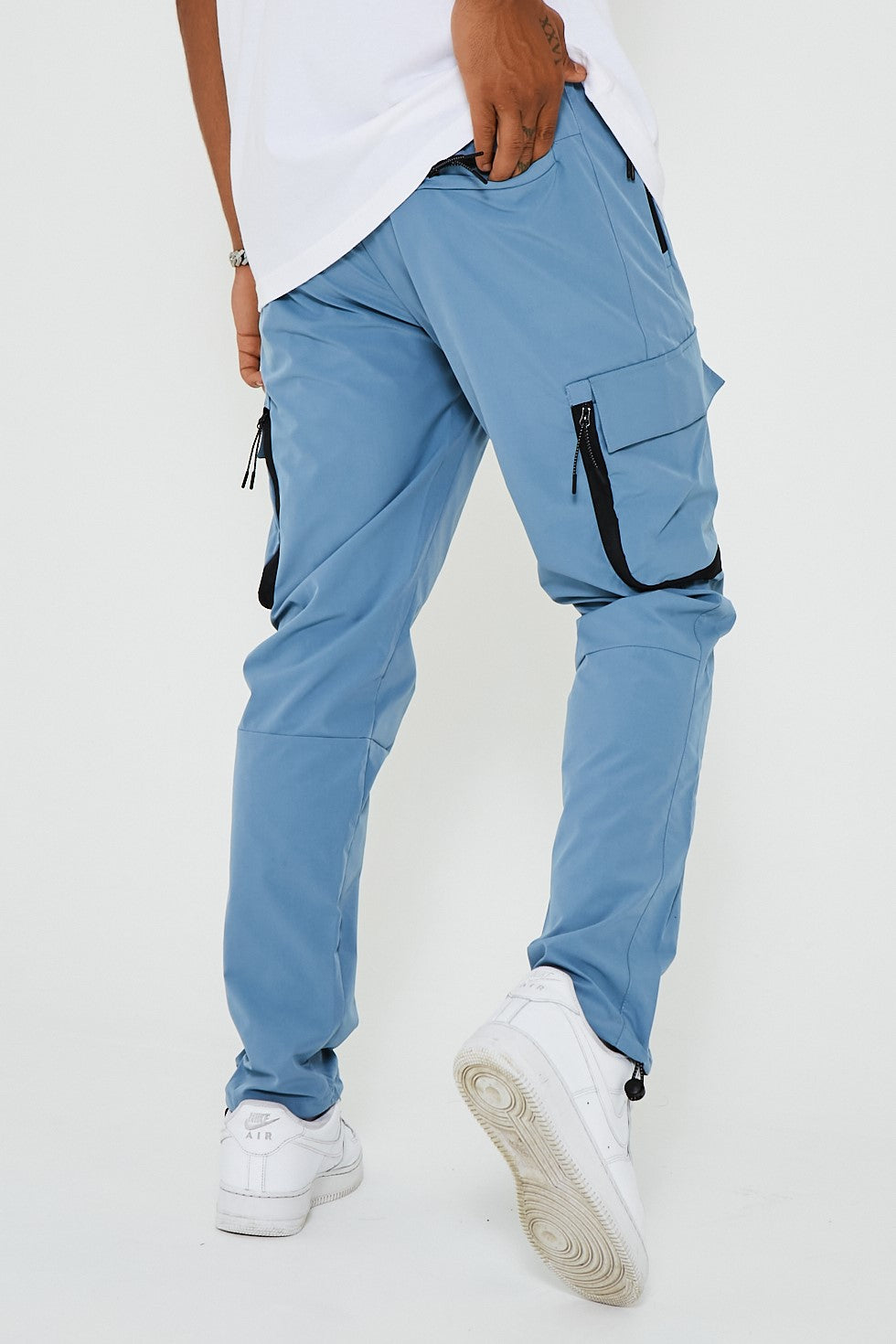 Taper Fit Cargo Pants - Blue