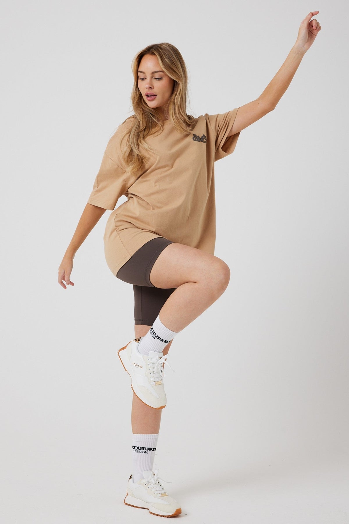 Lilford T-Shirt & Short Set - Mocha / Grey