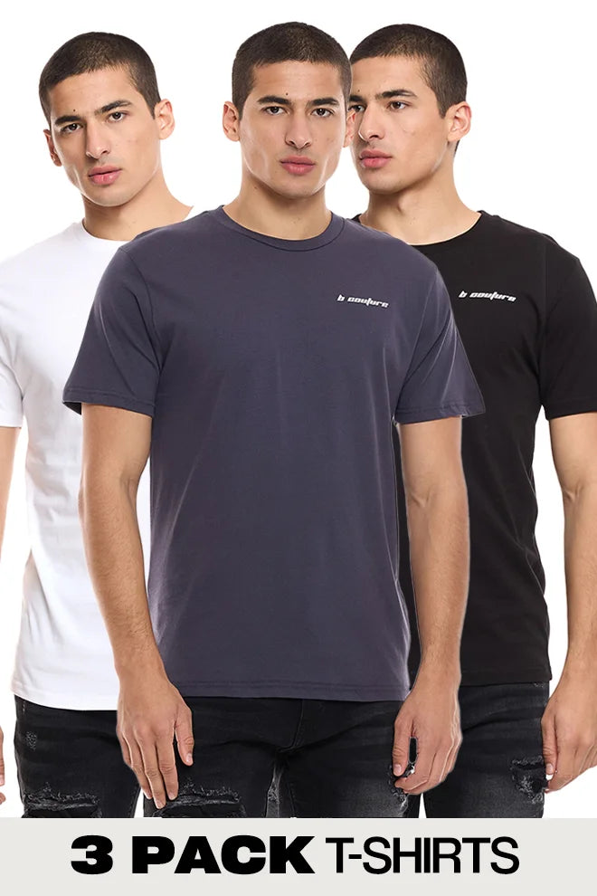 Longmoore 3-Pack T-Shirt - Black/White/Navy