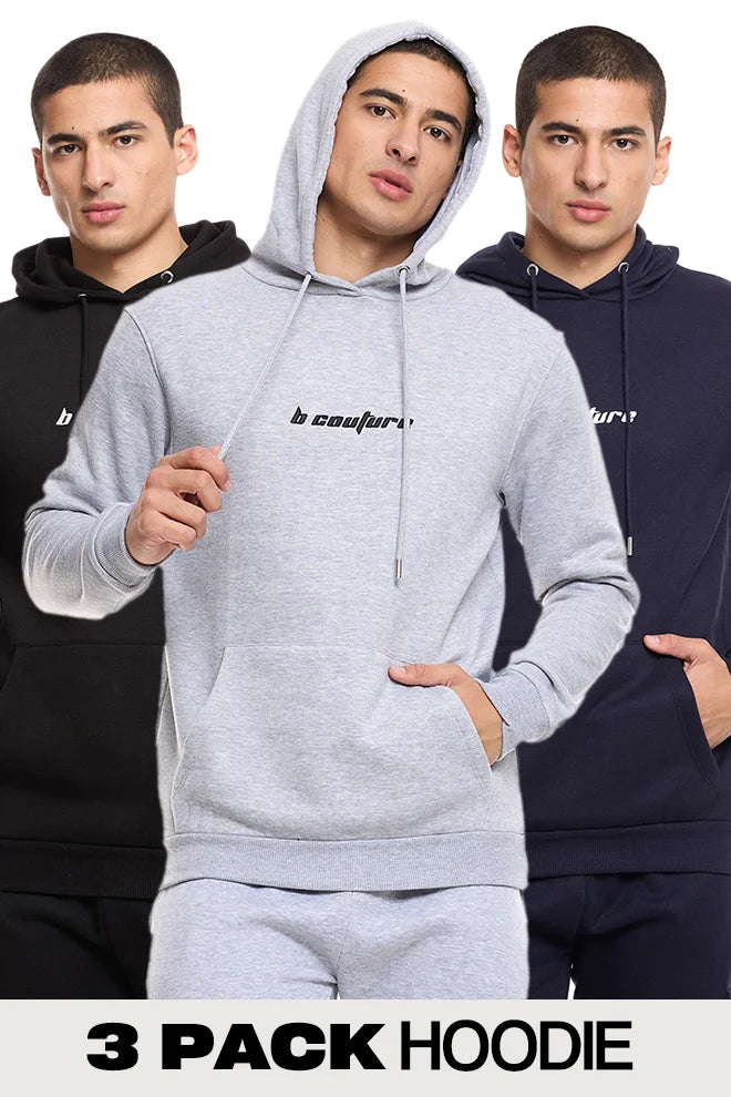 Hoodie 3-Pack - Black/Navy/Grey