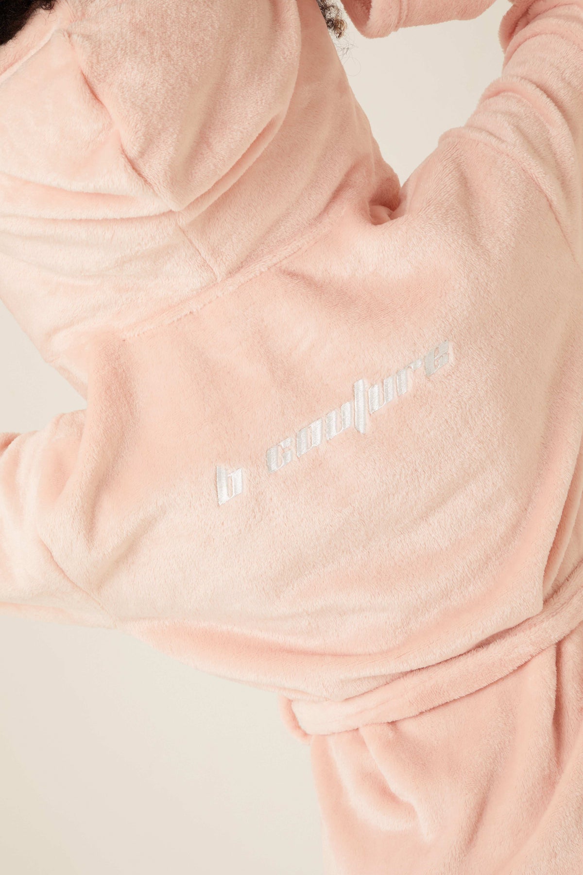 Womens Fluffy Robe & Fluffy PJ Set Bundle - Pink