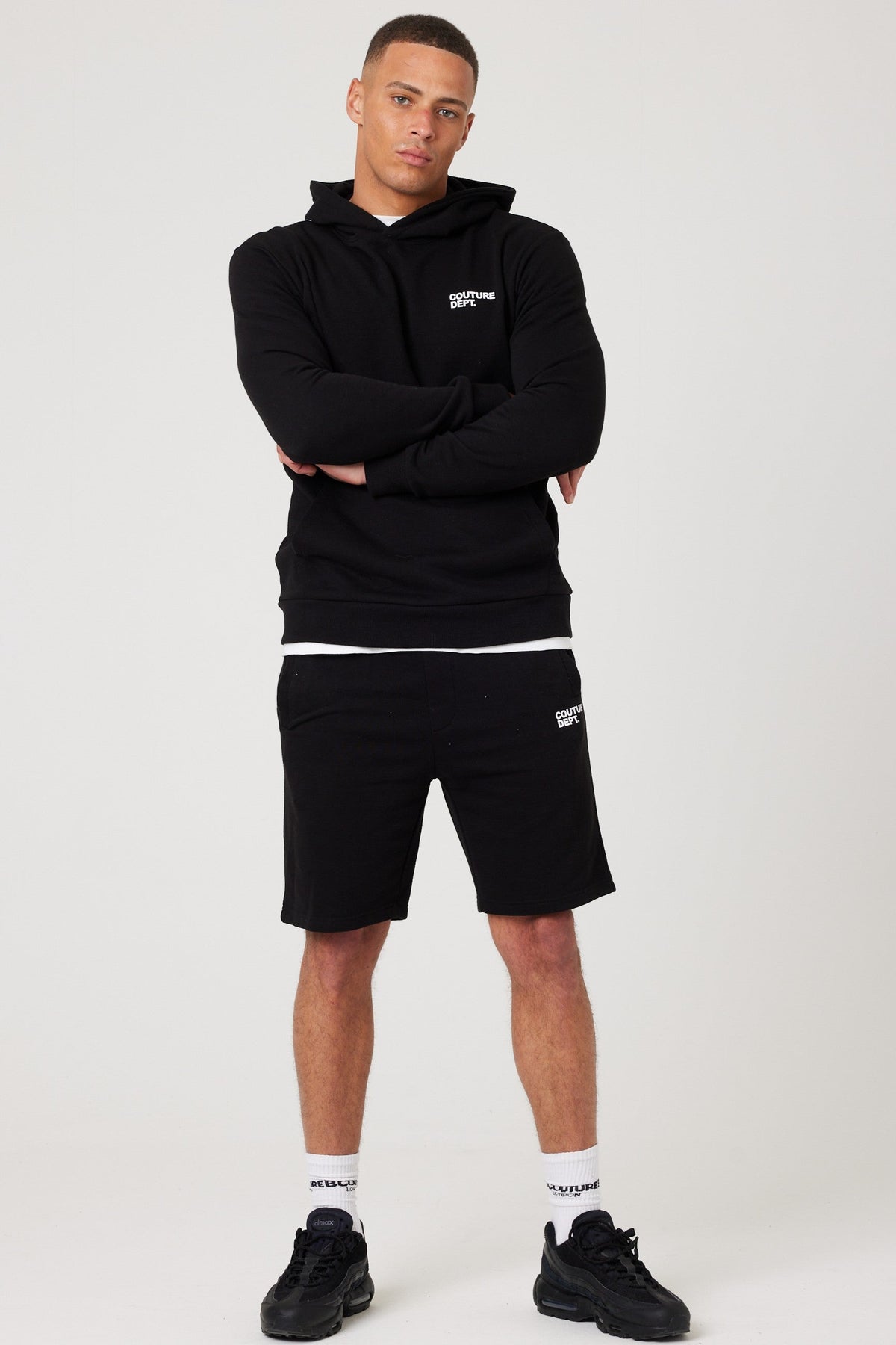Osborne Hoodie, T-Shirt & Short Set - Black / White