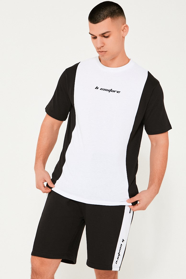 T-Shirt & Shorts Set - White/Black