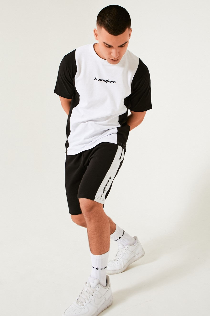 T-Shirt & Shorts Set - White/Black