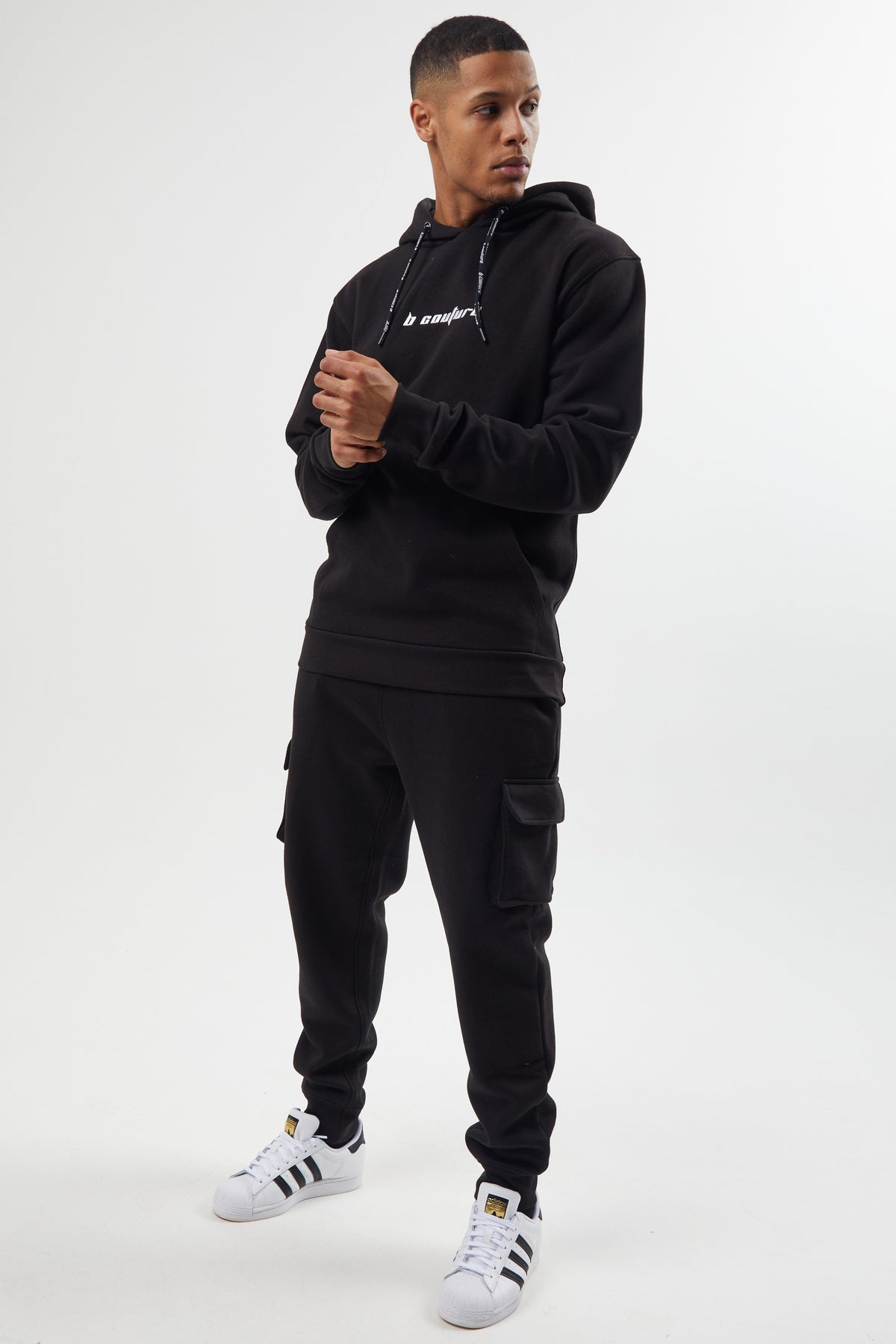 Pullover Hoodie & Jogger Set - Black