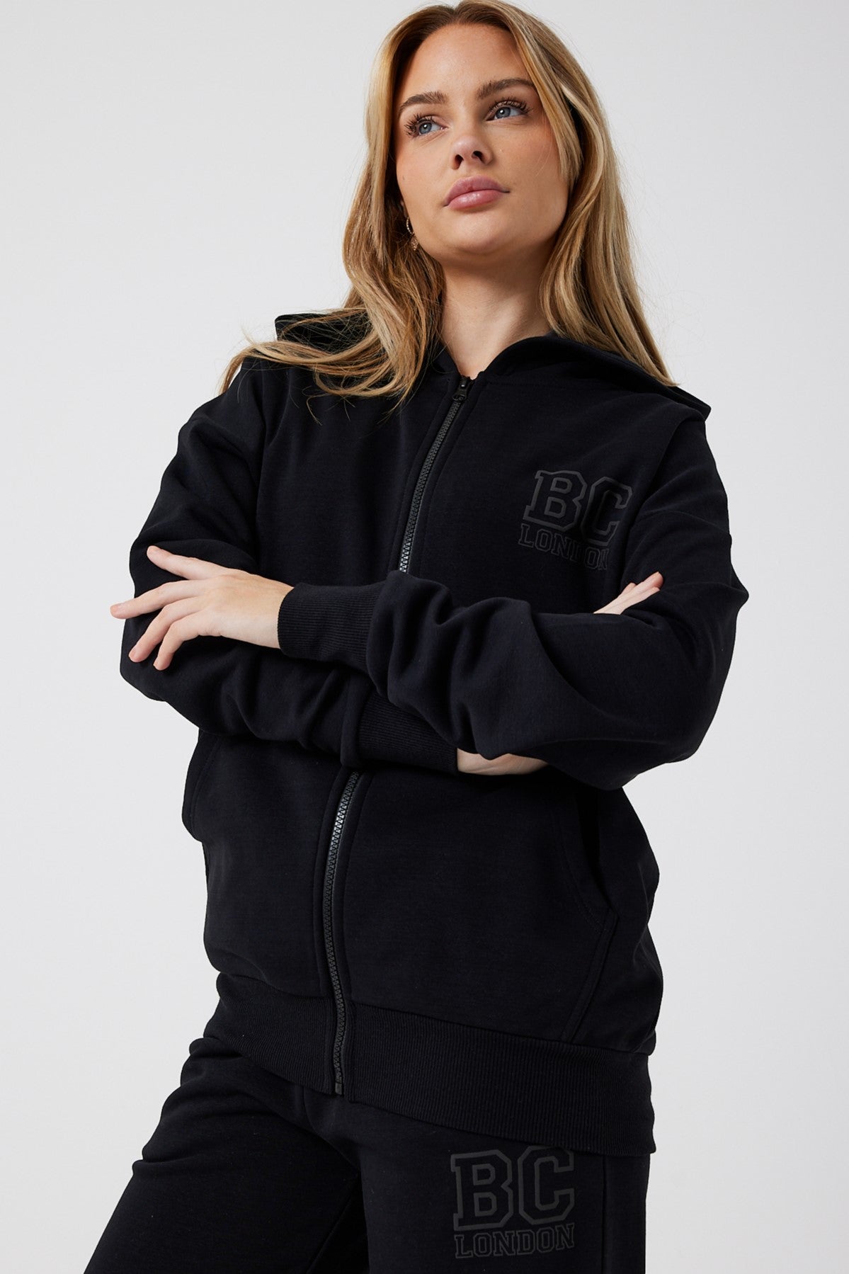 Ralph Street Wide Leg Zip Through Tracksuit - Black