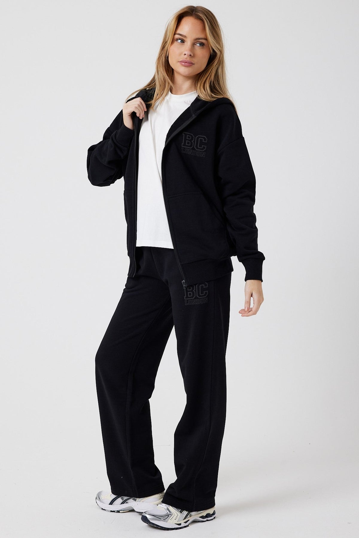 Ralph Street Wide Leg Zip Through Tracksuit - Black