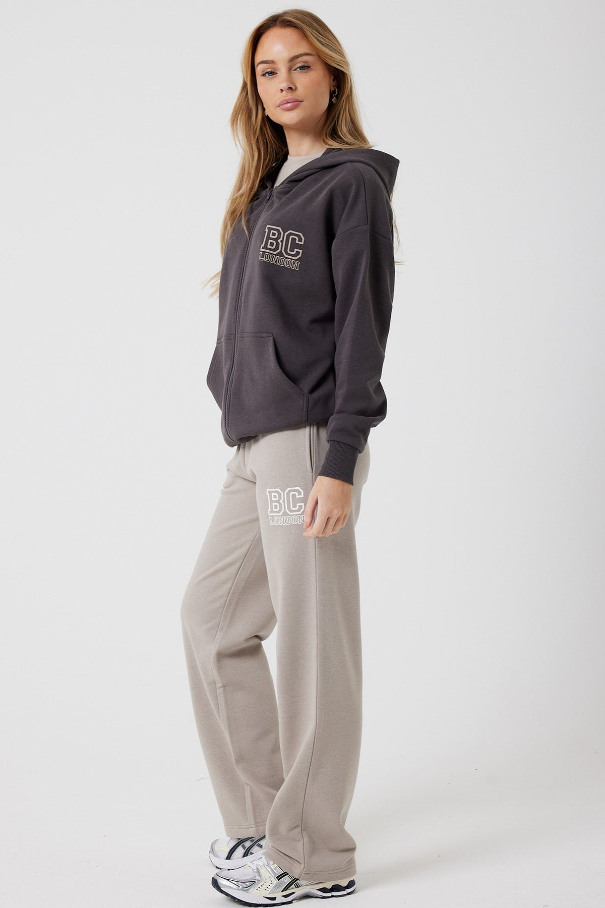 Ralph Street Wide  Leg Tracksuit - Grey / Mocha