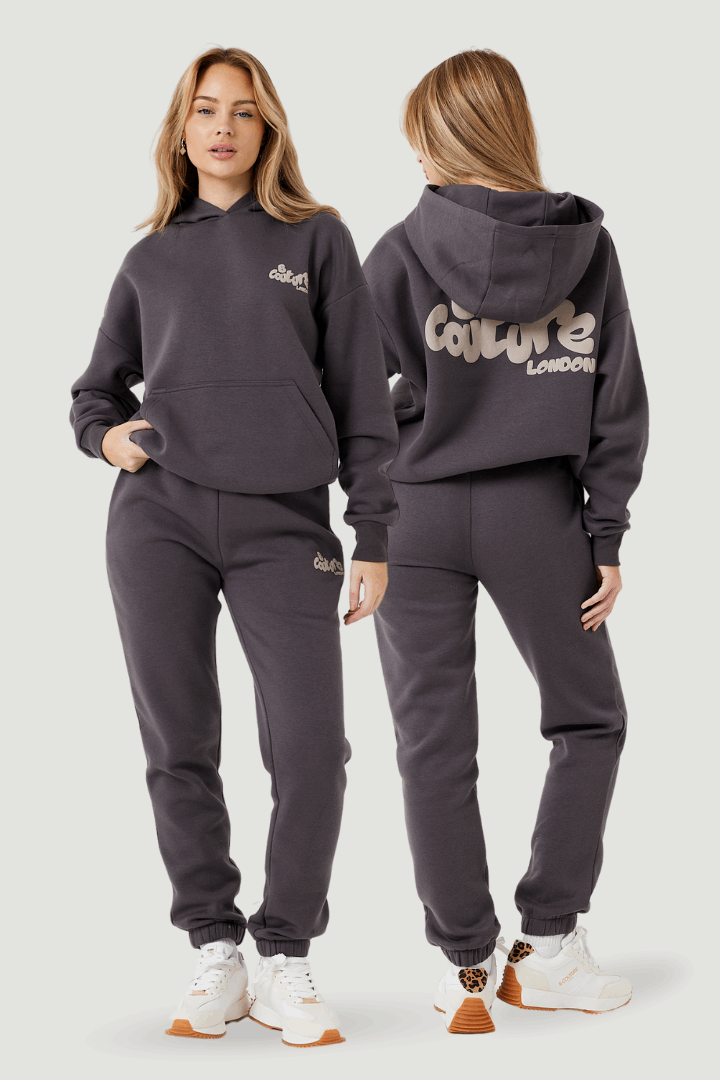 Erindale Oversized Fleece Tracksuit - Charcoal